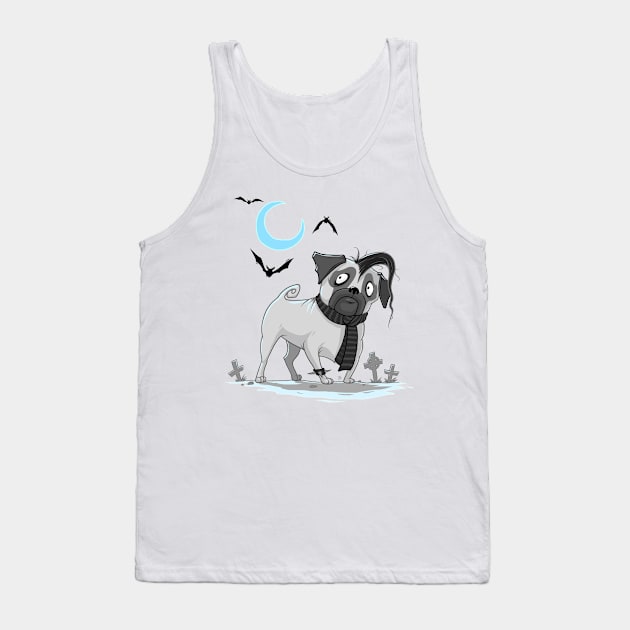 Pug in the cemetery Tank Top by NikKor